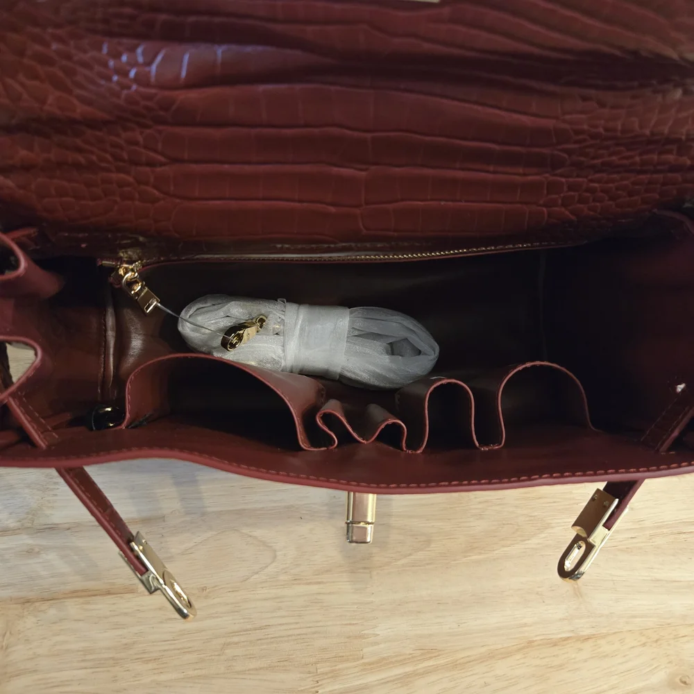 Victoria Hyde London Croc-Embossed Top Handle Bag - Picture 5 of 6